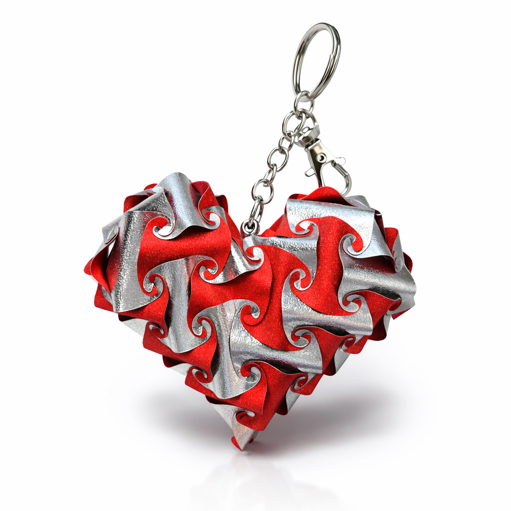 Originální skládané srdce – stylový přívěšek