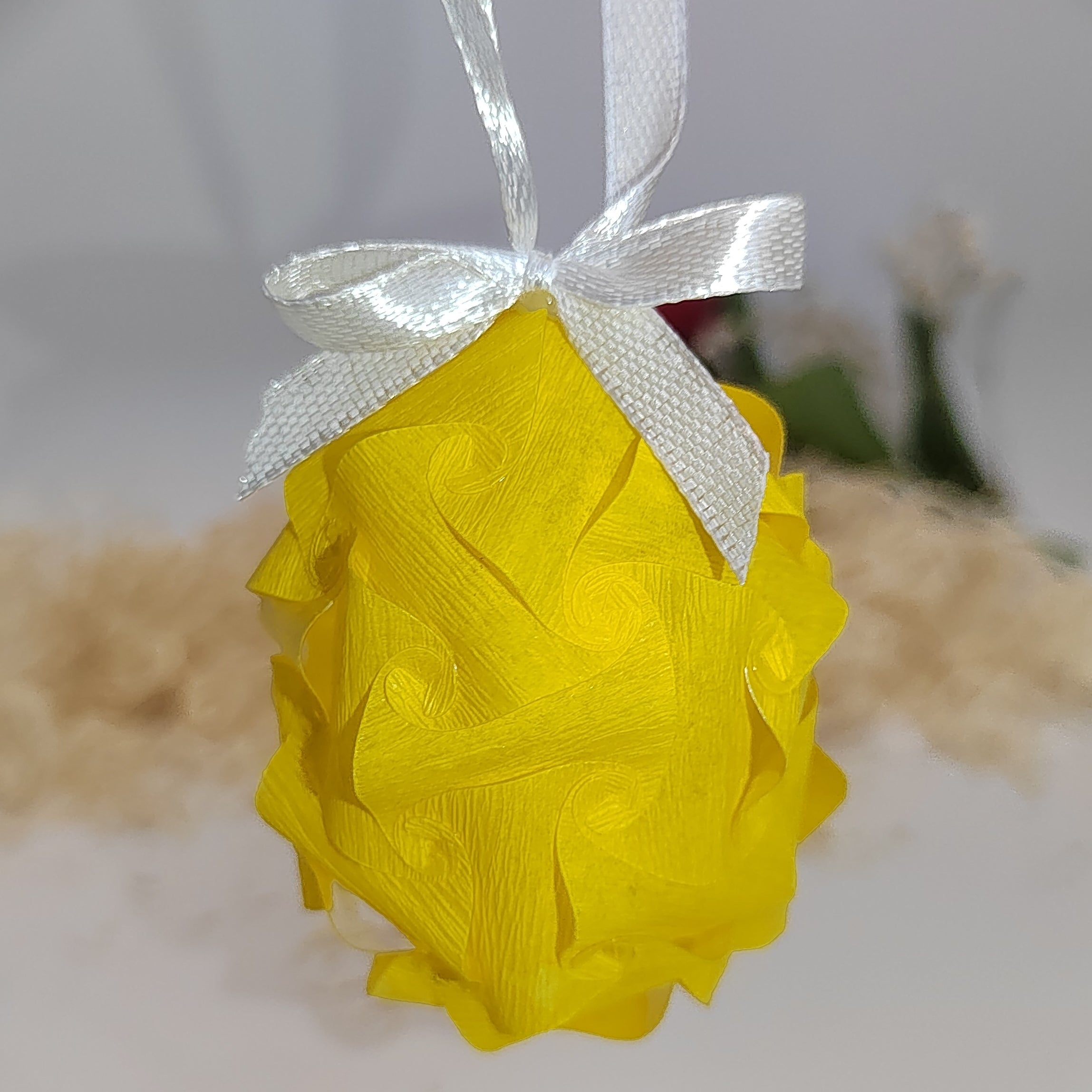 Dekorační závěsné Velikonoční vajíčko stuha s mašlí – ruční výroba