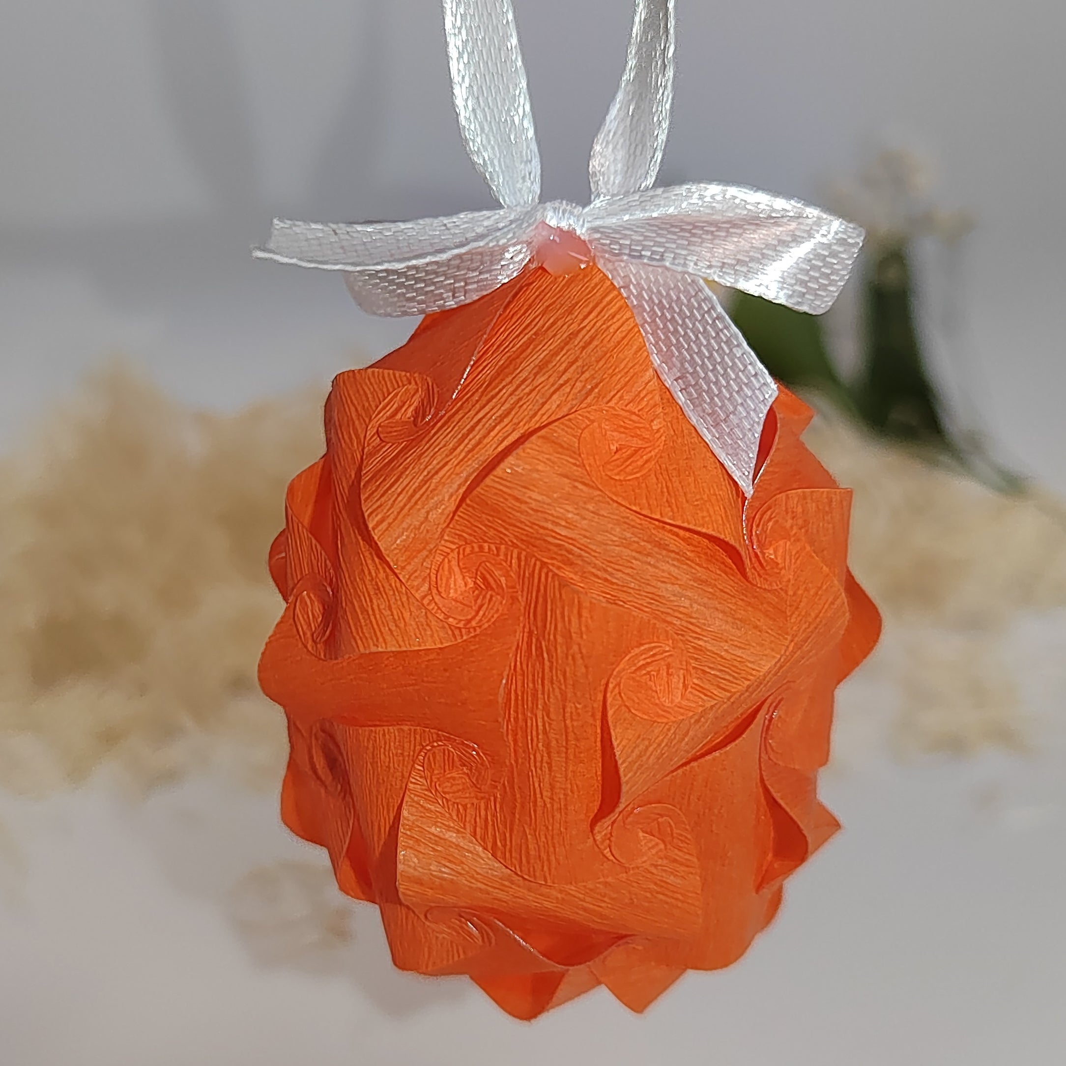 Dekorační závěsné Velikonoční vajíčko stuha s mašlí – ruční výroba