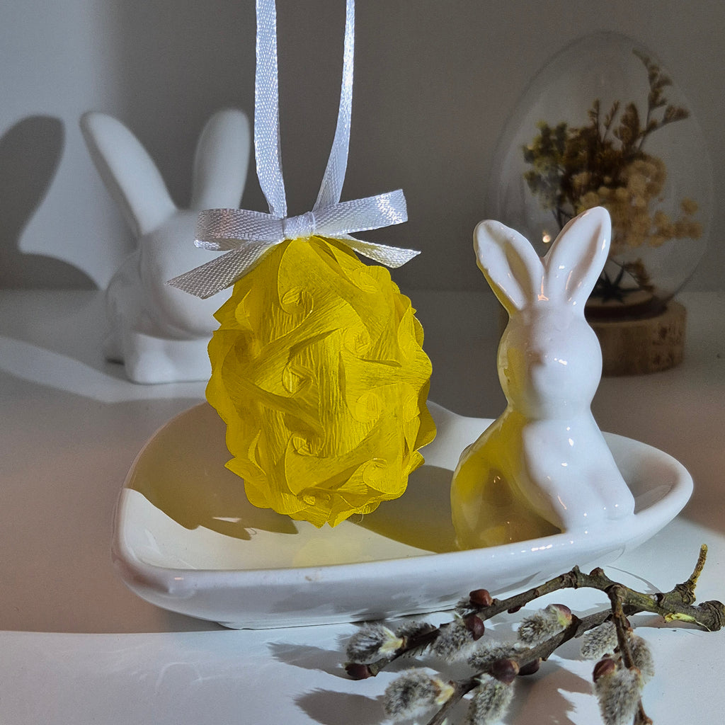 Dekorační závěsné Velikonoční vajíčko stuha s mašlí KLASIK