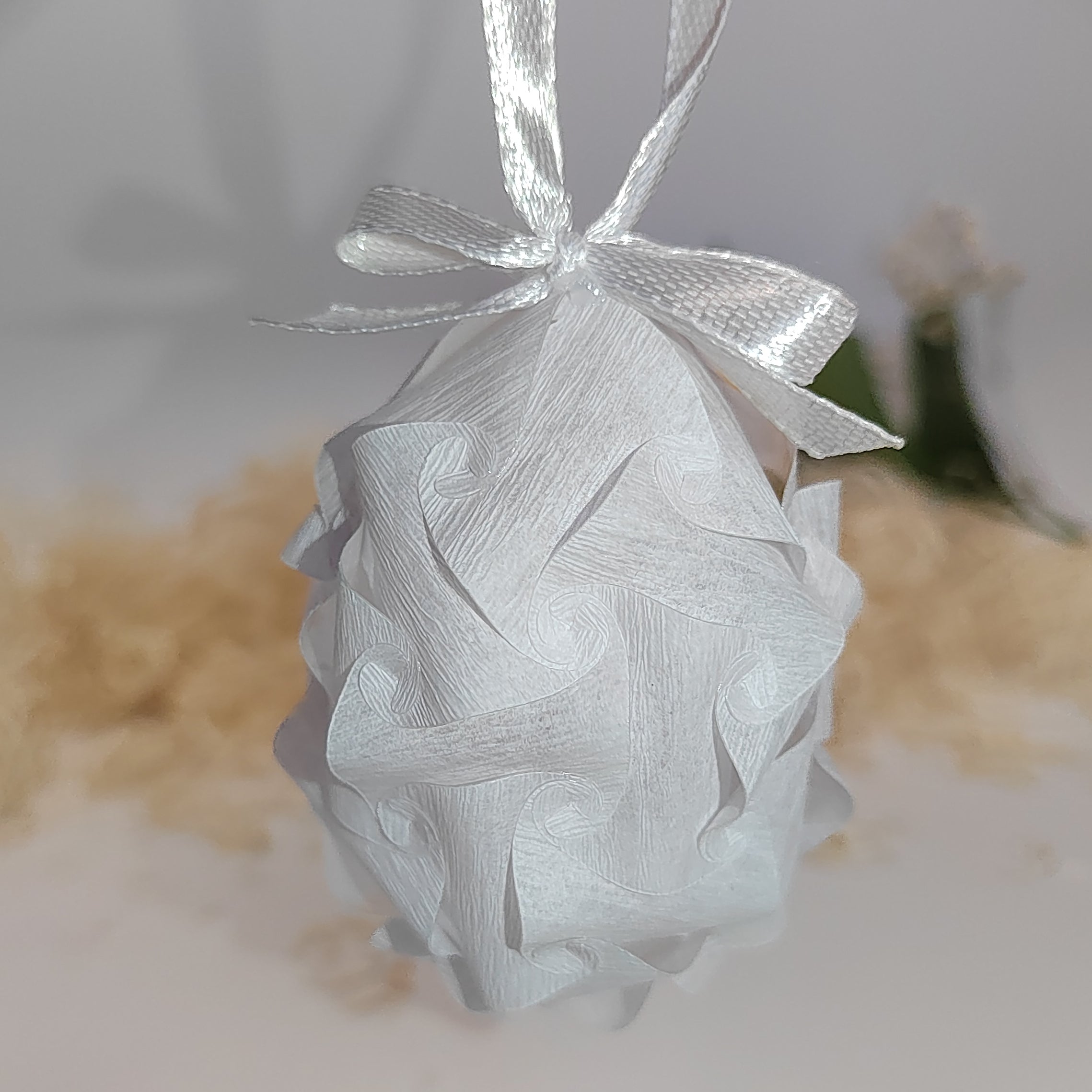 Dekorační závěsné Velikonoční vajíčko stuha s mašlí – ruční výroba